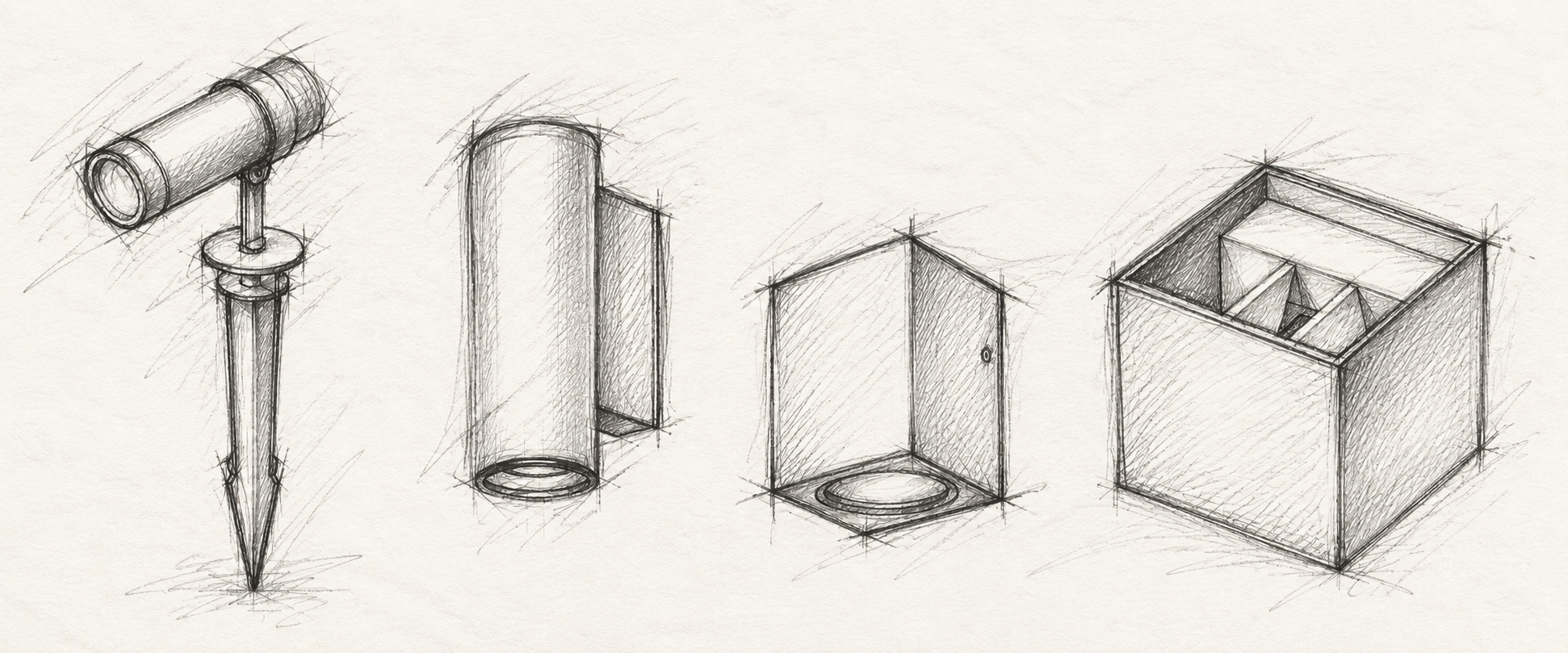 Sketch of Luxci outdoor fixtures