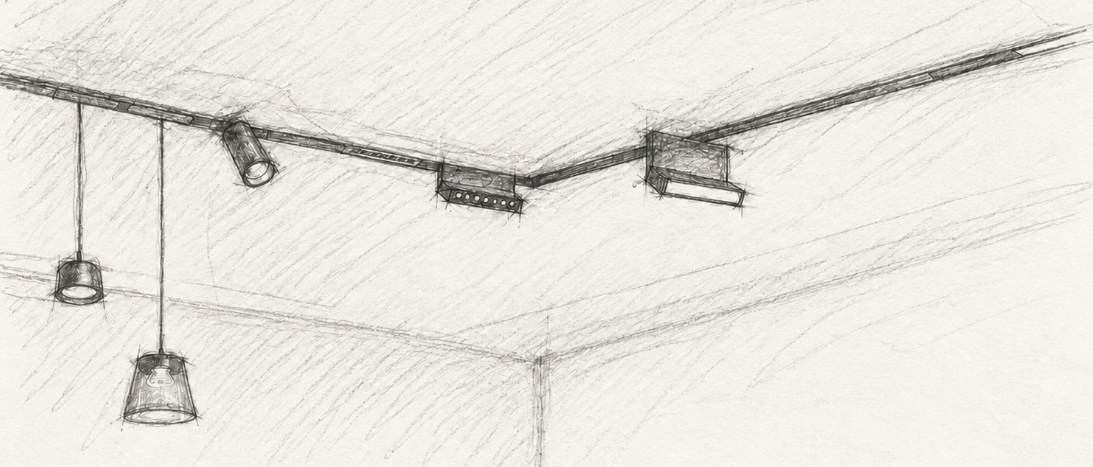Sketch of Luxci track lighting