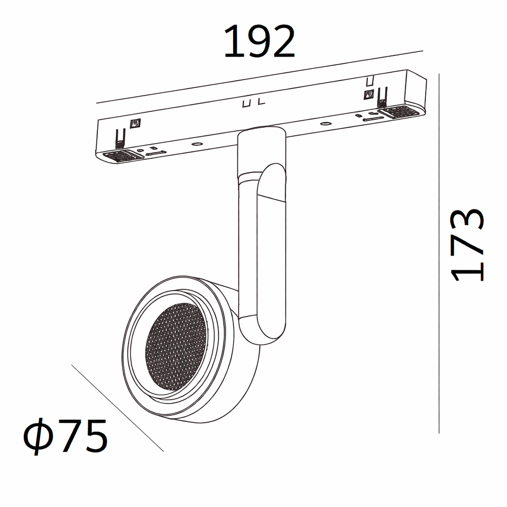 Loop 6W 48V DALI Track Light (1520B03 BRAST)