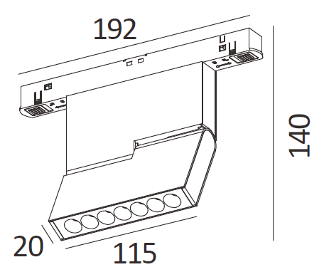Track Light Lens Adjustable 10W (1354B01 SBK)