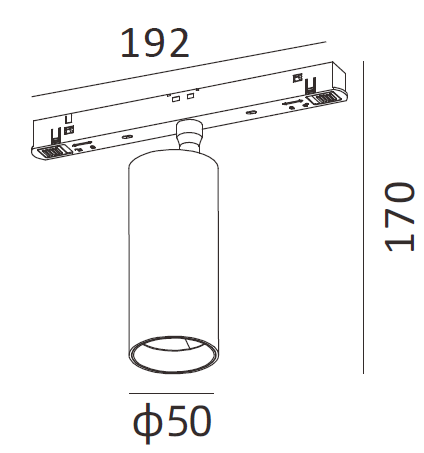 Tube Medi 48V DALI Track Light 10W (1355B01 SBK)