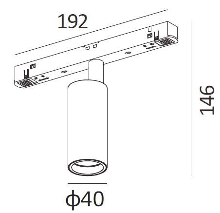 Tube Mini 48V DALI Track Light (1150B03 SBK)